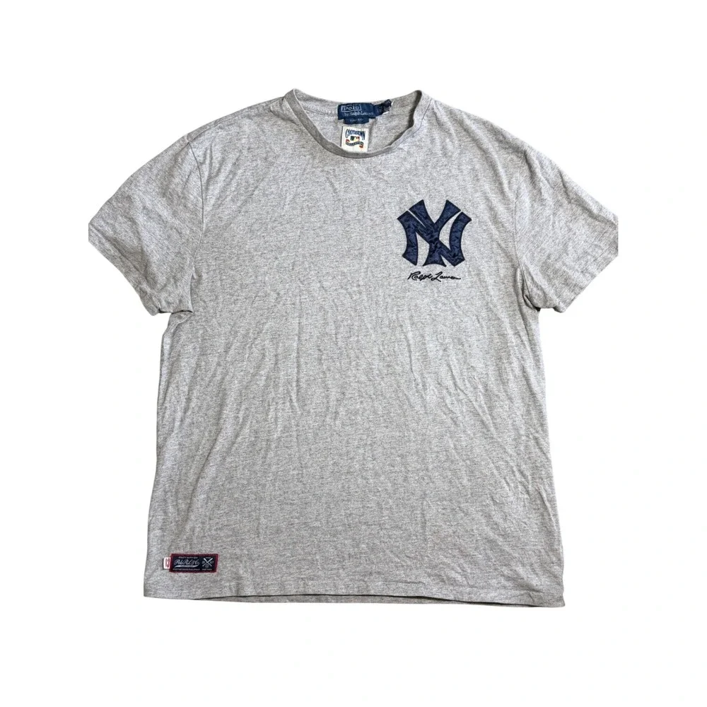 Polo Ralph Lauren New York Yankees MLB Cooperstown T-Shirt Gray Mens Large L